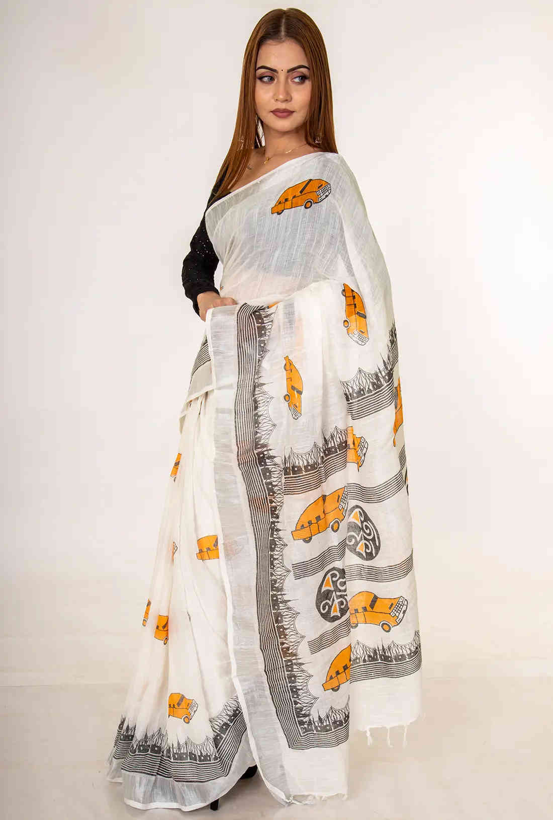cotton taxi print saree