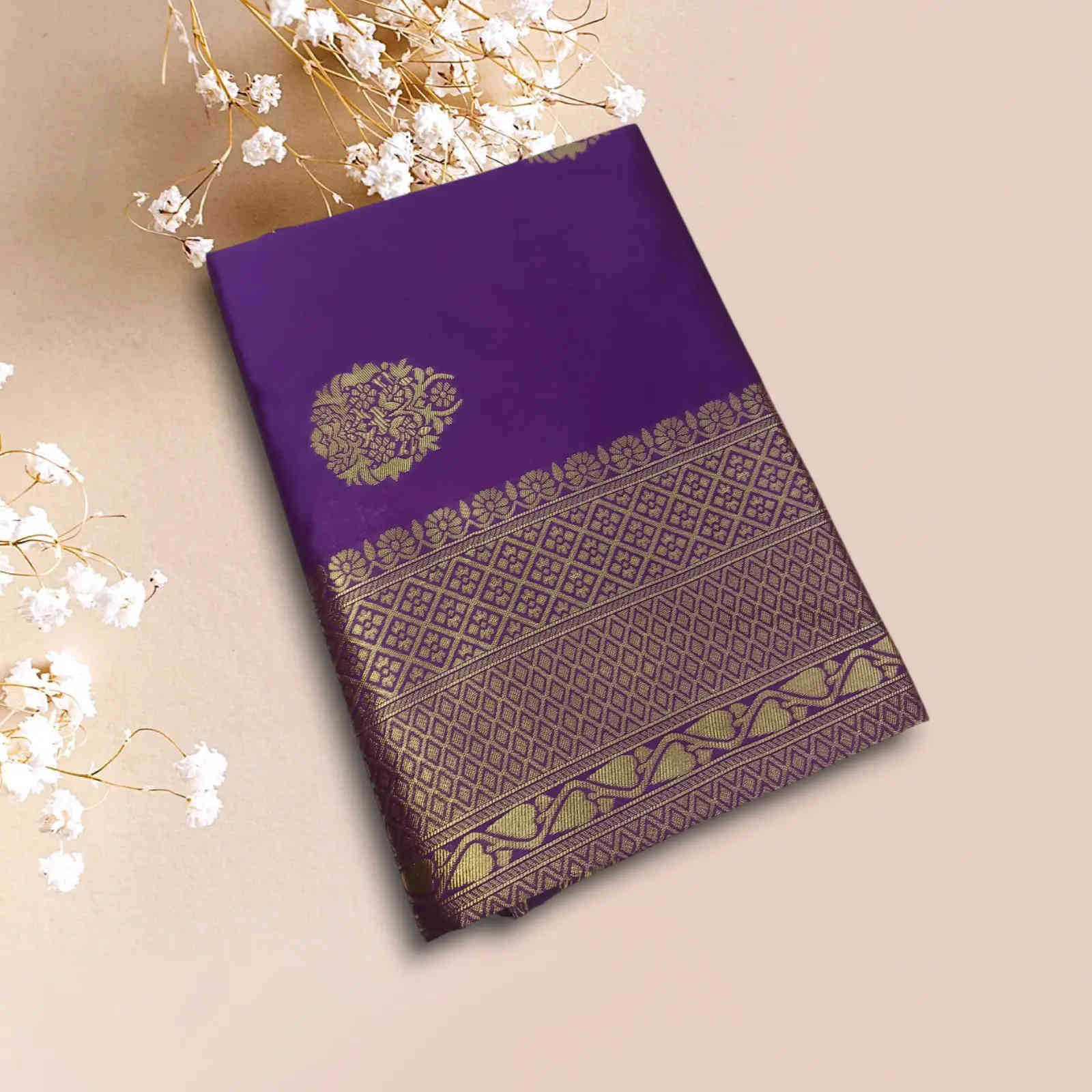 Soft lichi silk saree