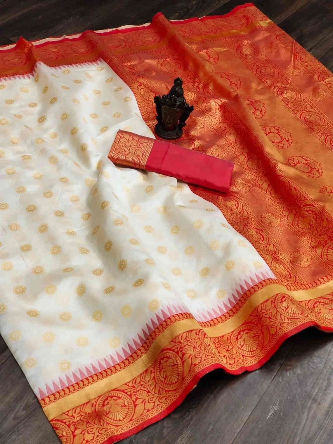 Soft lichi silk saree