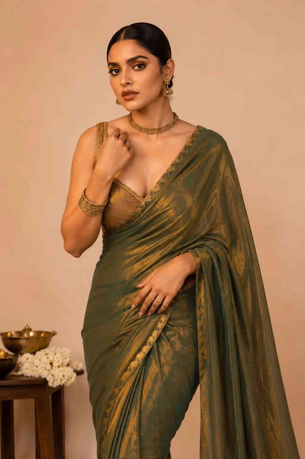 Silk saree with zari work