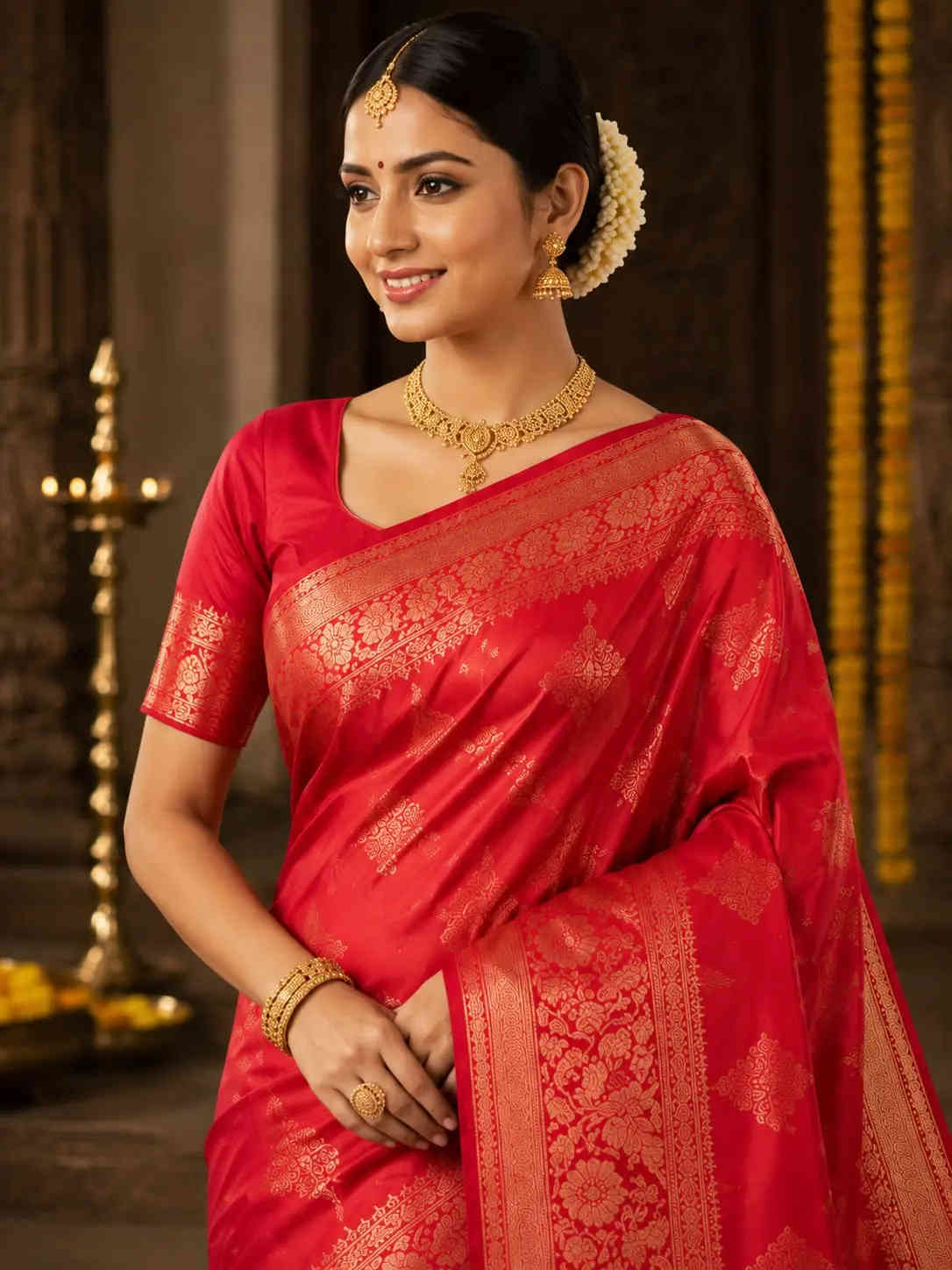 Silk saree with zari work