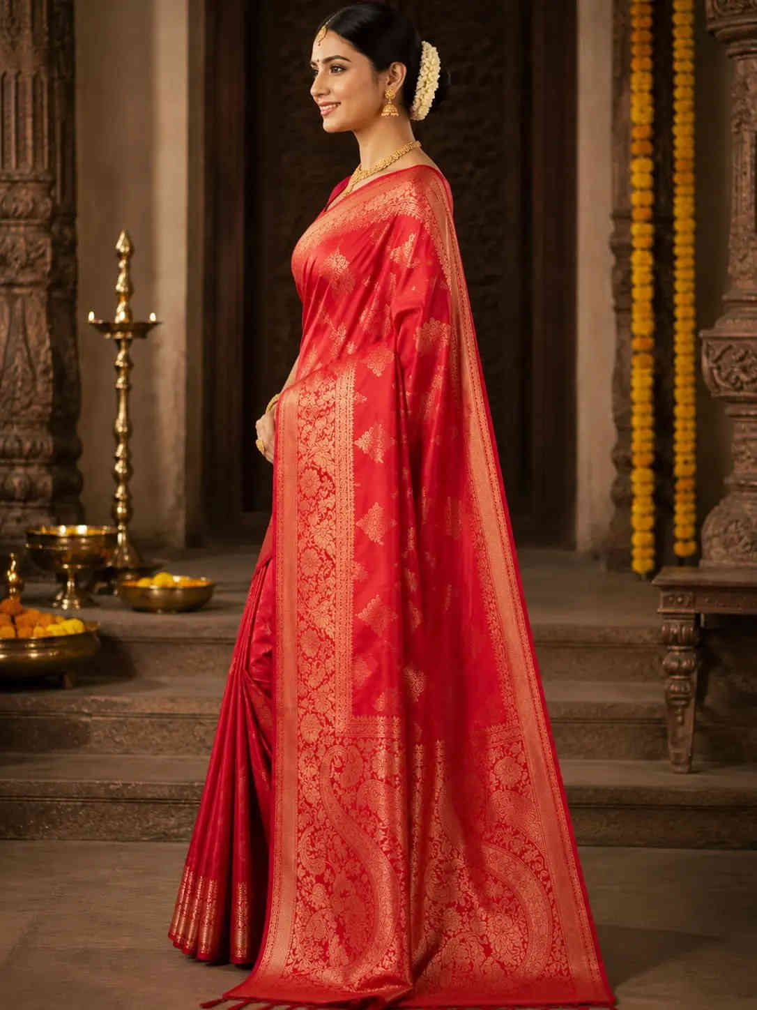 Silk saree with zari work