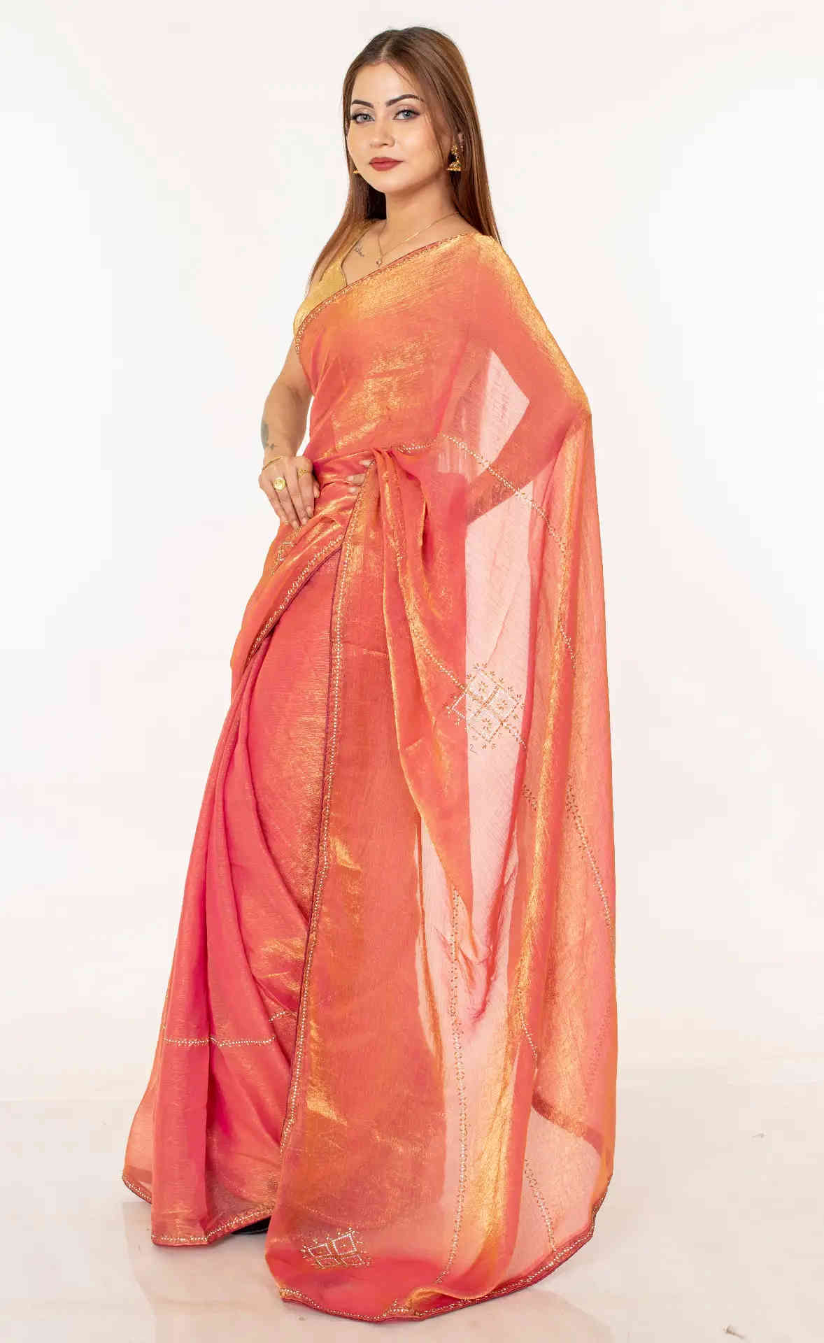 Embroidered elephant motif kota saree