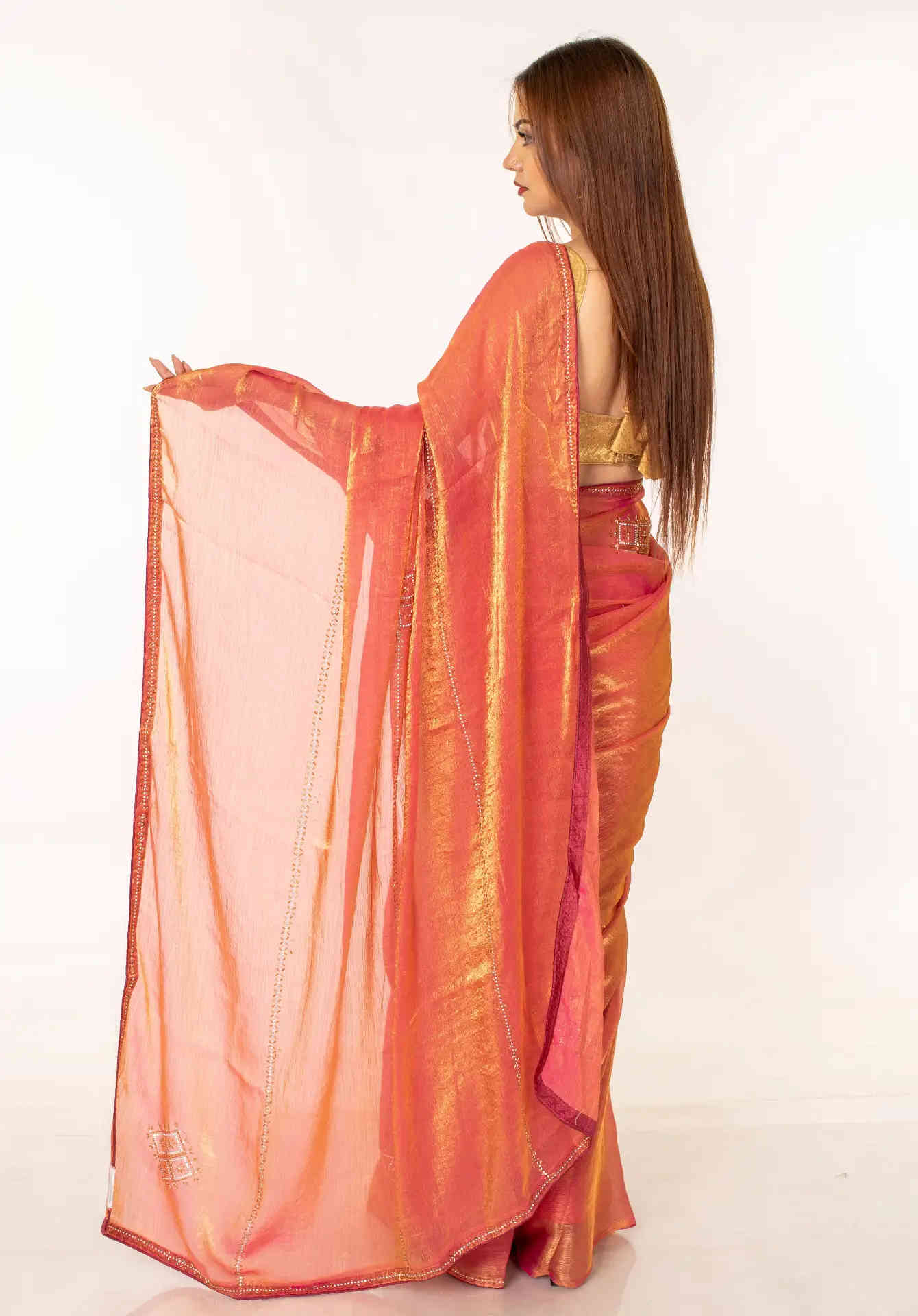 Embroidered elephant motif kota saree