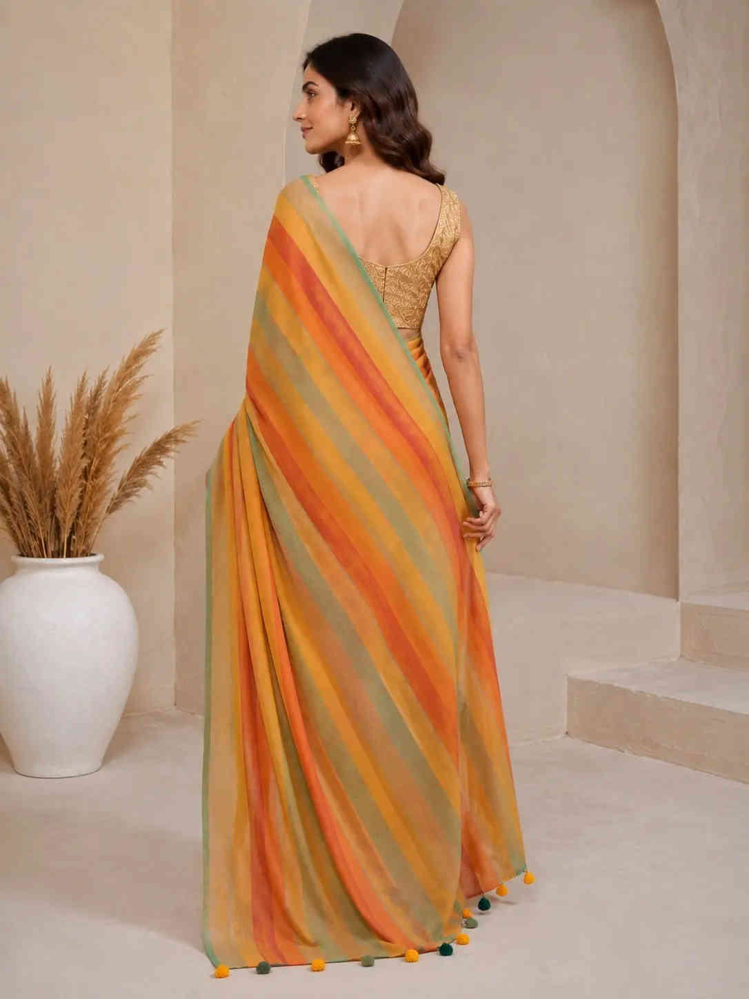 Trendy Cotton Blend Saree