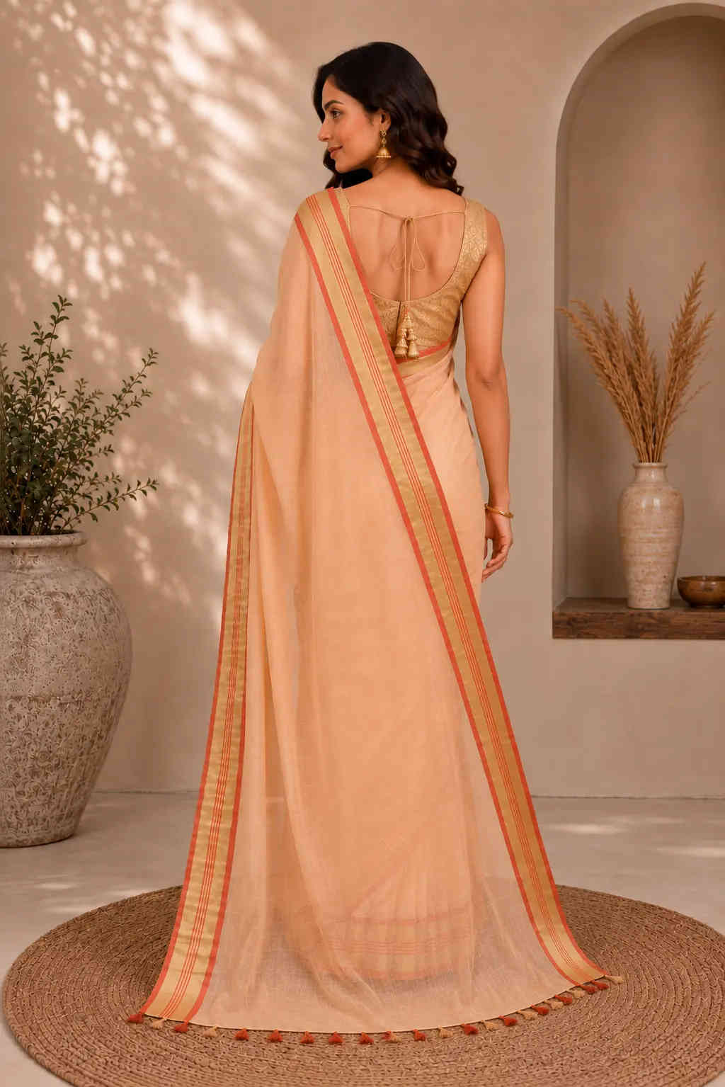 Trendy Cotton Blend Saree