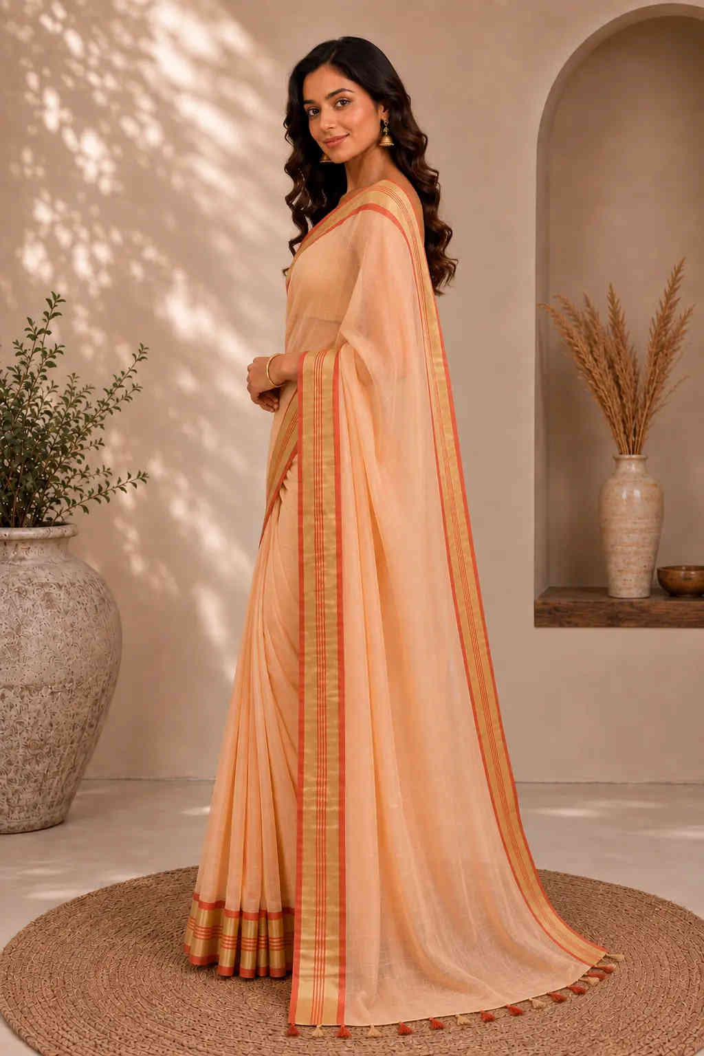 Trendy Cotton Blend Saree