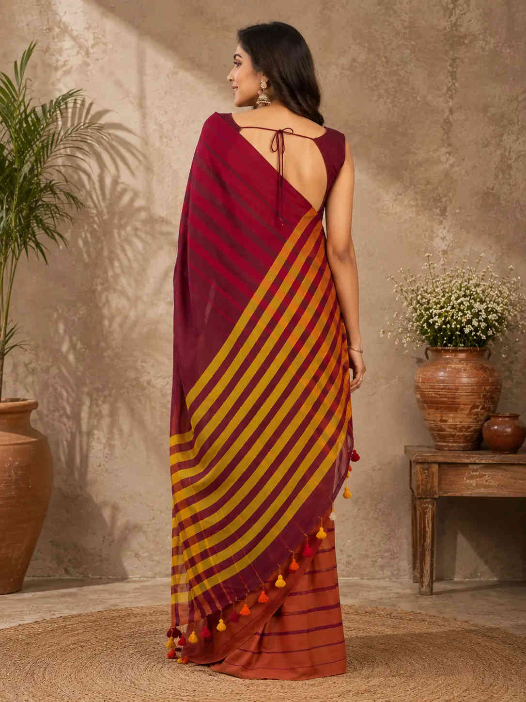 Trendy Cotton Blend Saree
