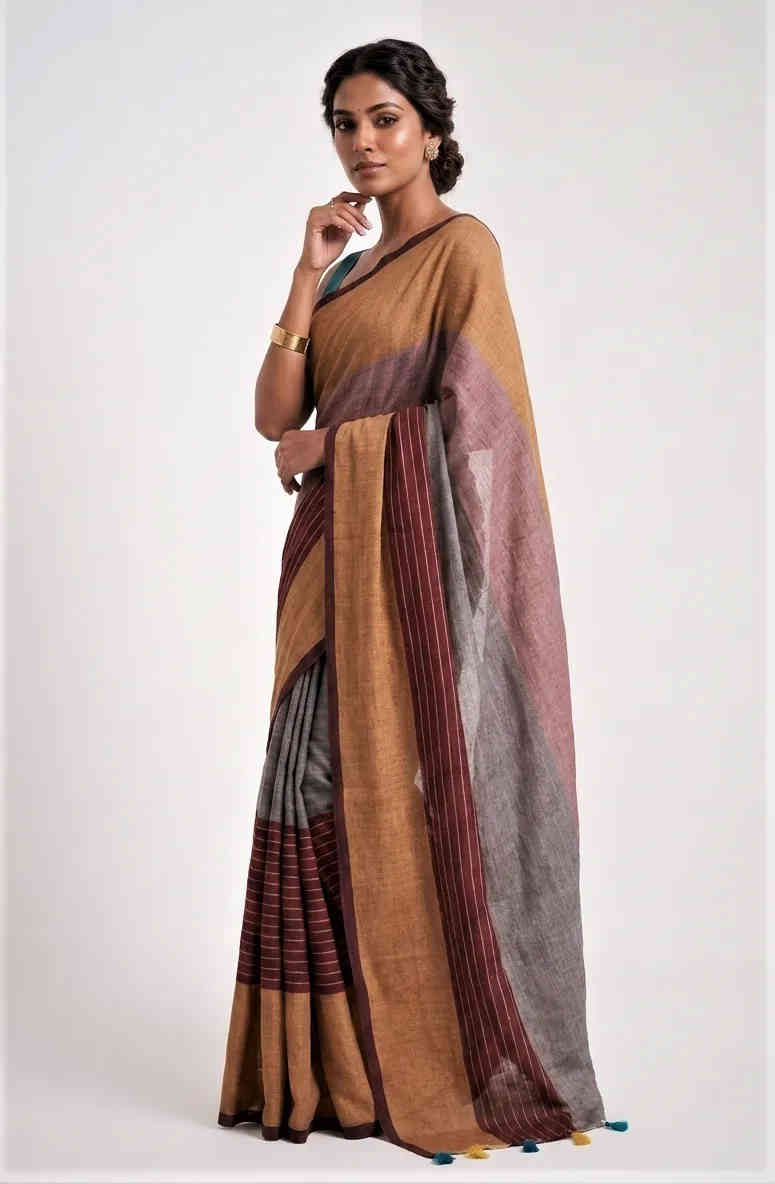 Trendy Cotton Blend Saree
