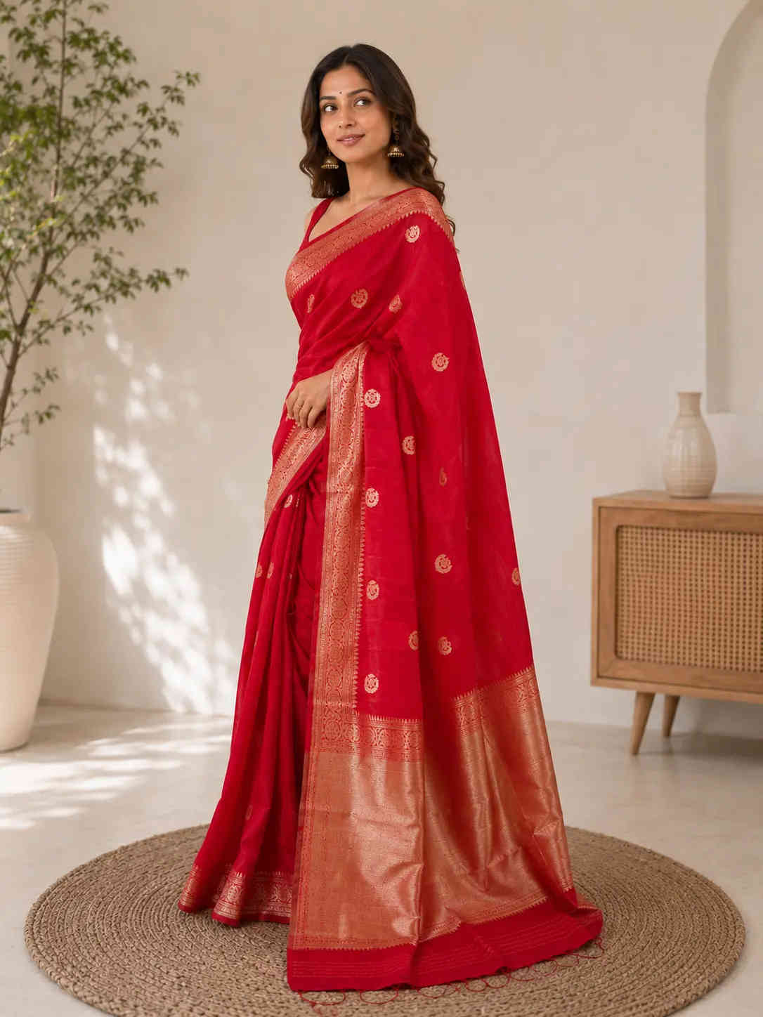 Trendy Cotton Blend Saree