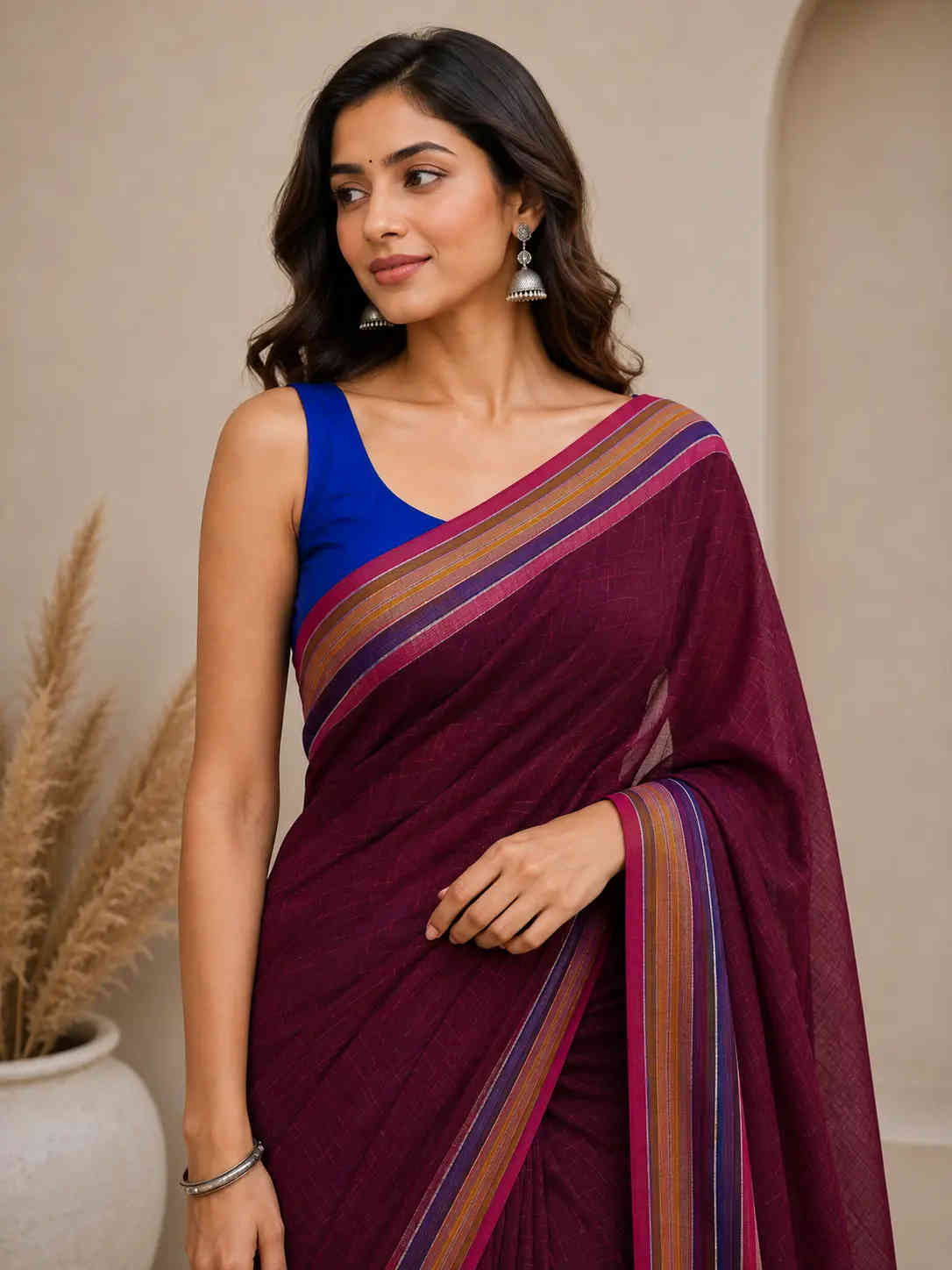 Trendy Cotton Blend Saree