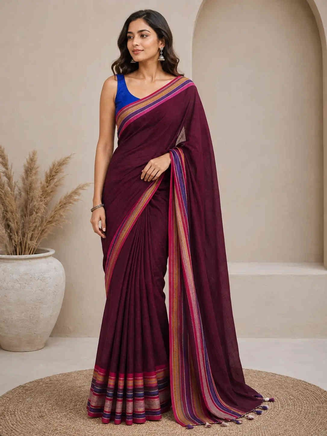 Trendy Cotton Blend Saree