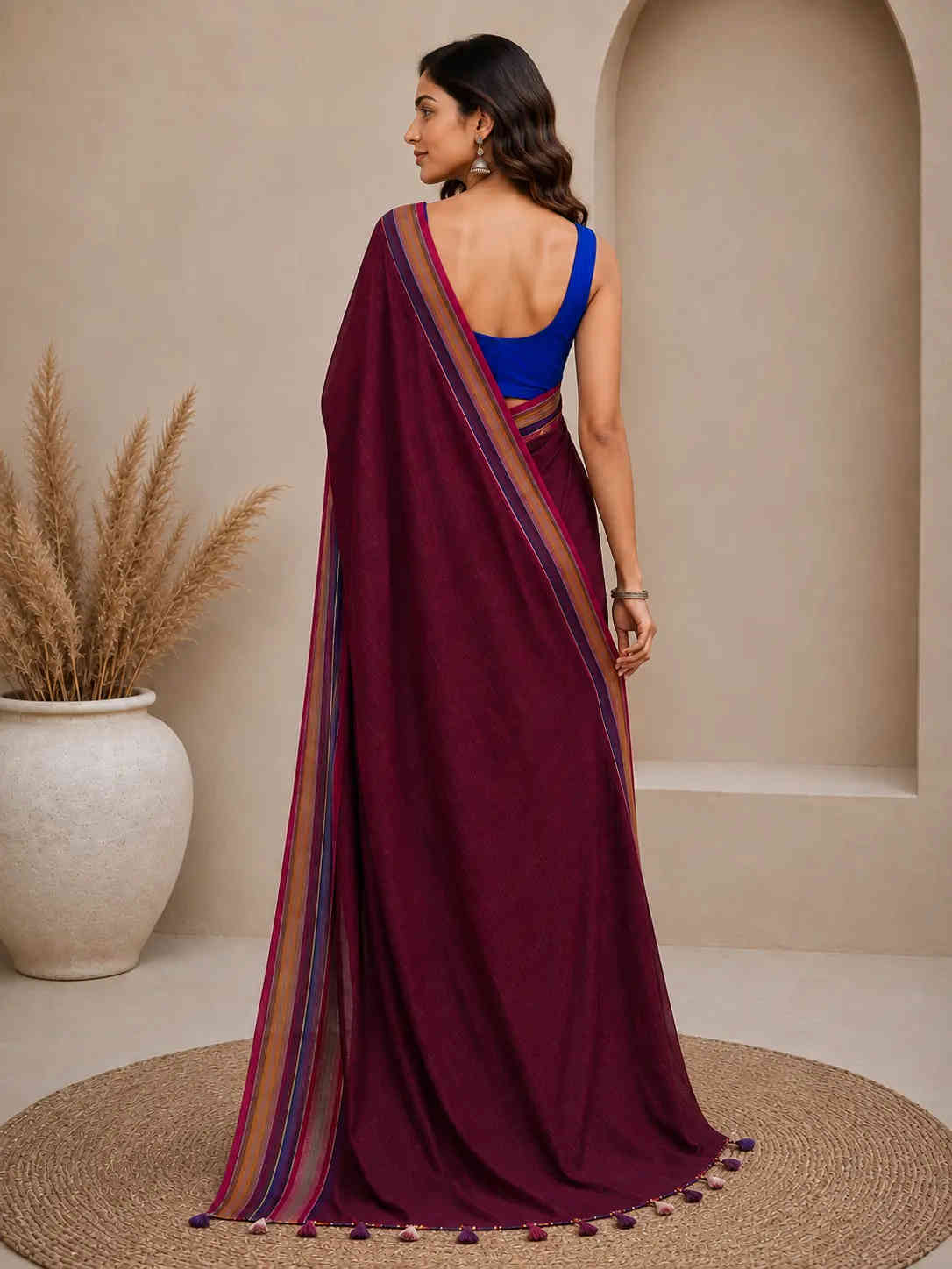 Trendy Cotton Blend Saree