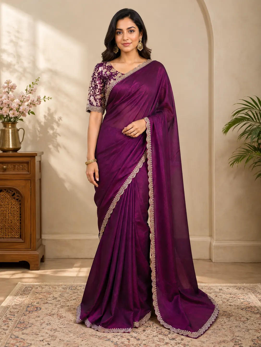 Sunset Zari Elegance