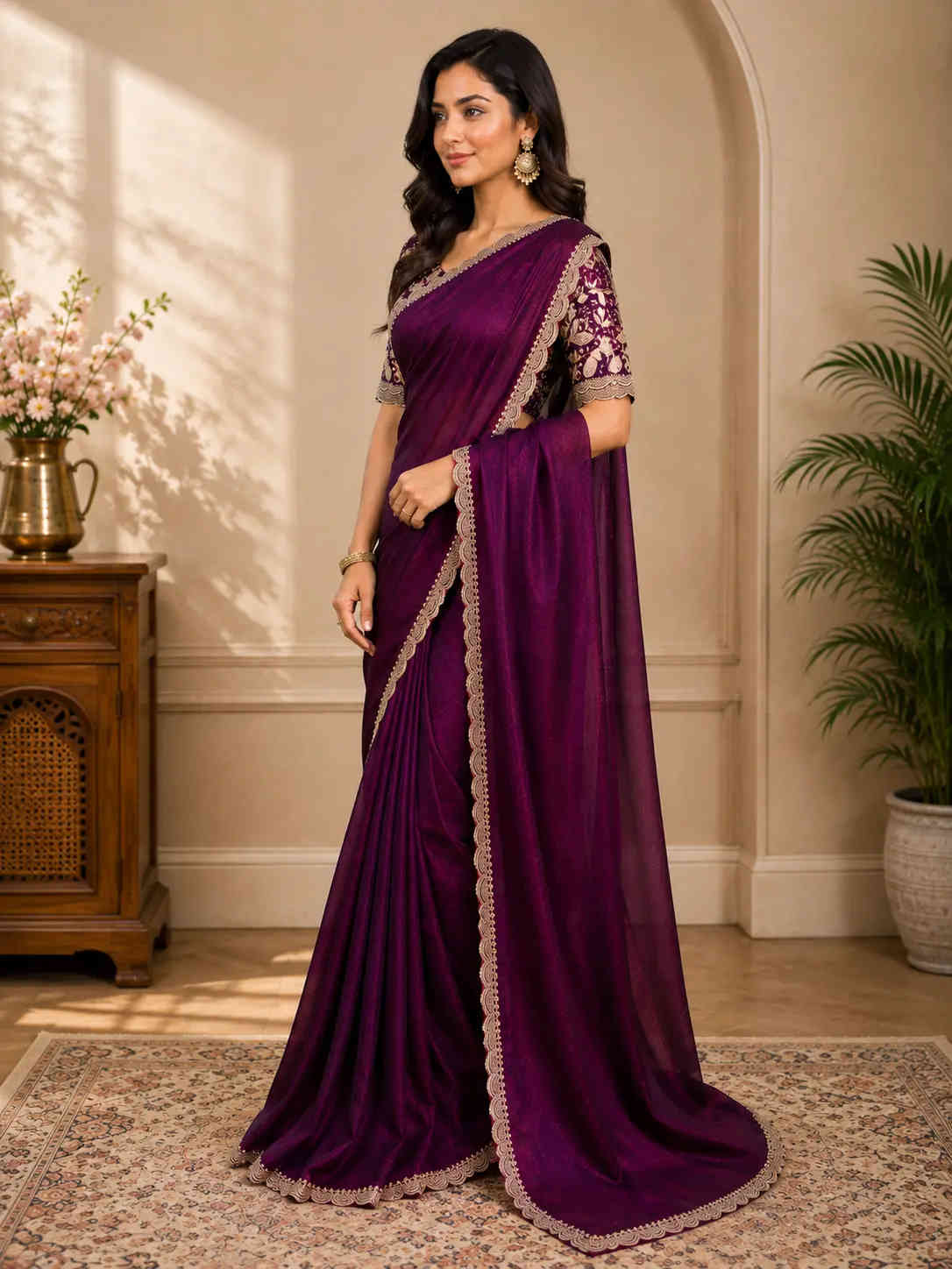 Sunset Zari Elegance