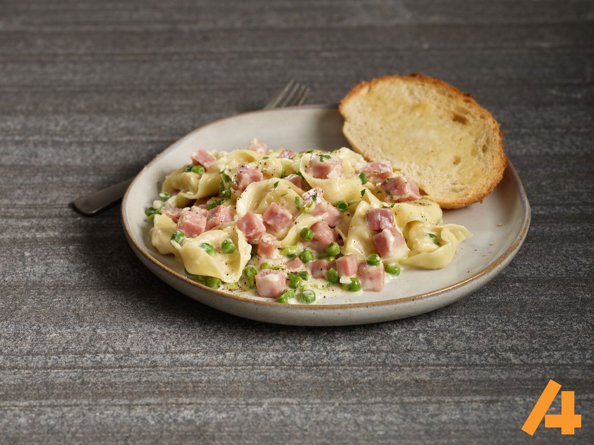 Ham, Peas, and Cheese Tortellini 