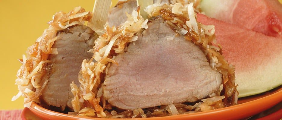 Coconut-Crusted Pork Tenderloin Lollipops