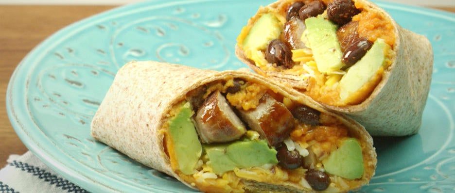 Spicy Sausage Breakfast Burrito