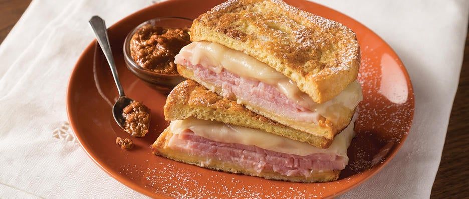 Ham and Provolone French Toast