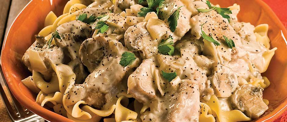 Easy Slow Cooked Pork Stroganoff