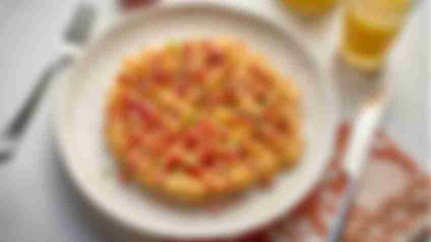Diced Ham and Tater Tot Waffles