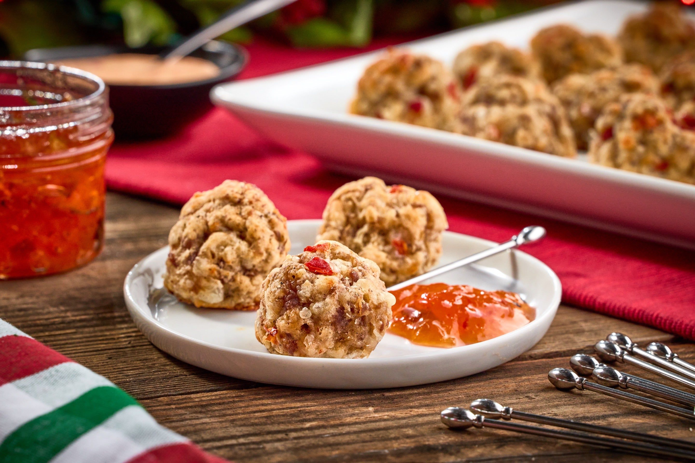 Spicy Pimento Sausage Balls