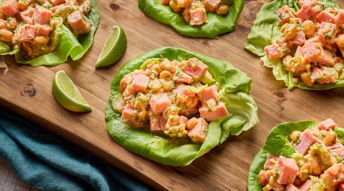 Ham and Peanut Lettuce Cups