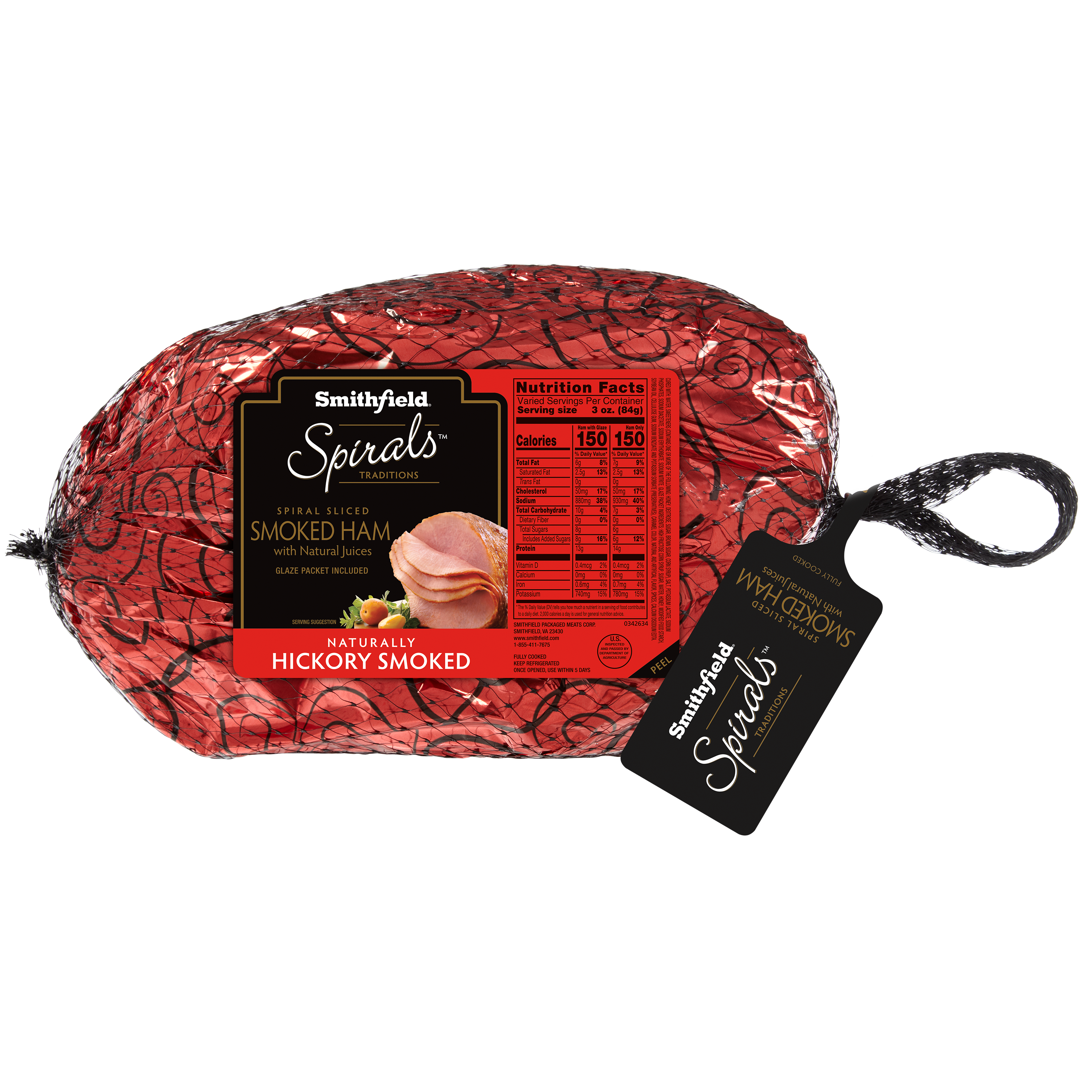 internal temp of spiral sliced ham