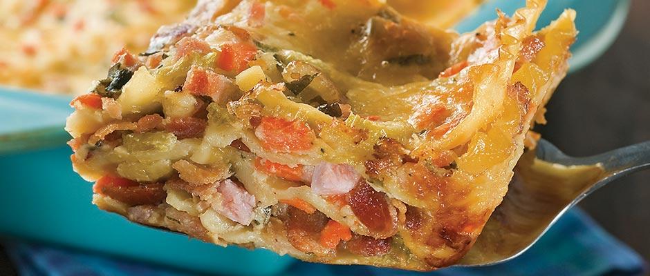 Ham and Bacon Lasagna