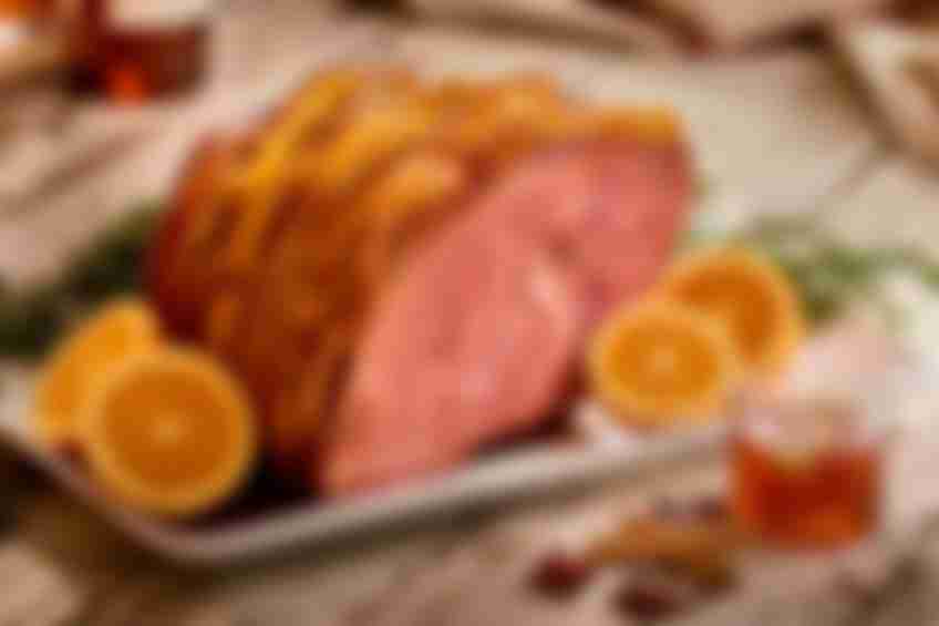 Hickory Smoked Spiral Sliced Ham with Bourbon, Honey and Orange Glaze 