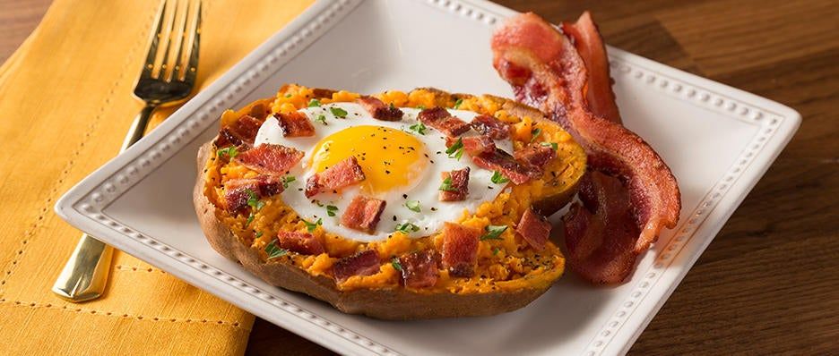Breakfast Sweet Potato With Bacon