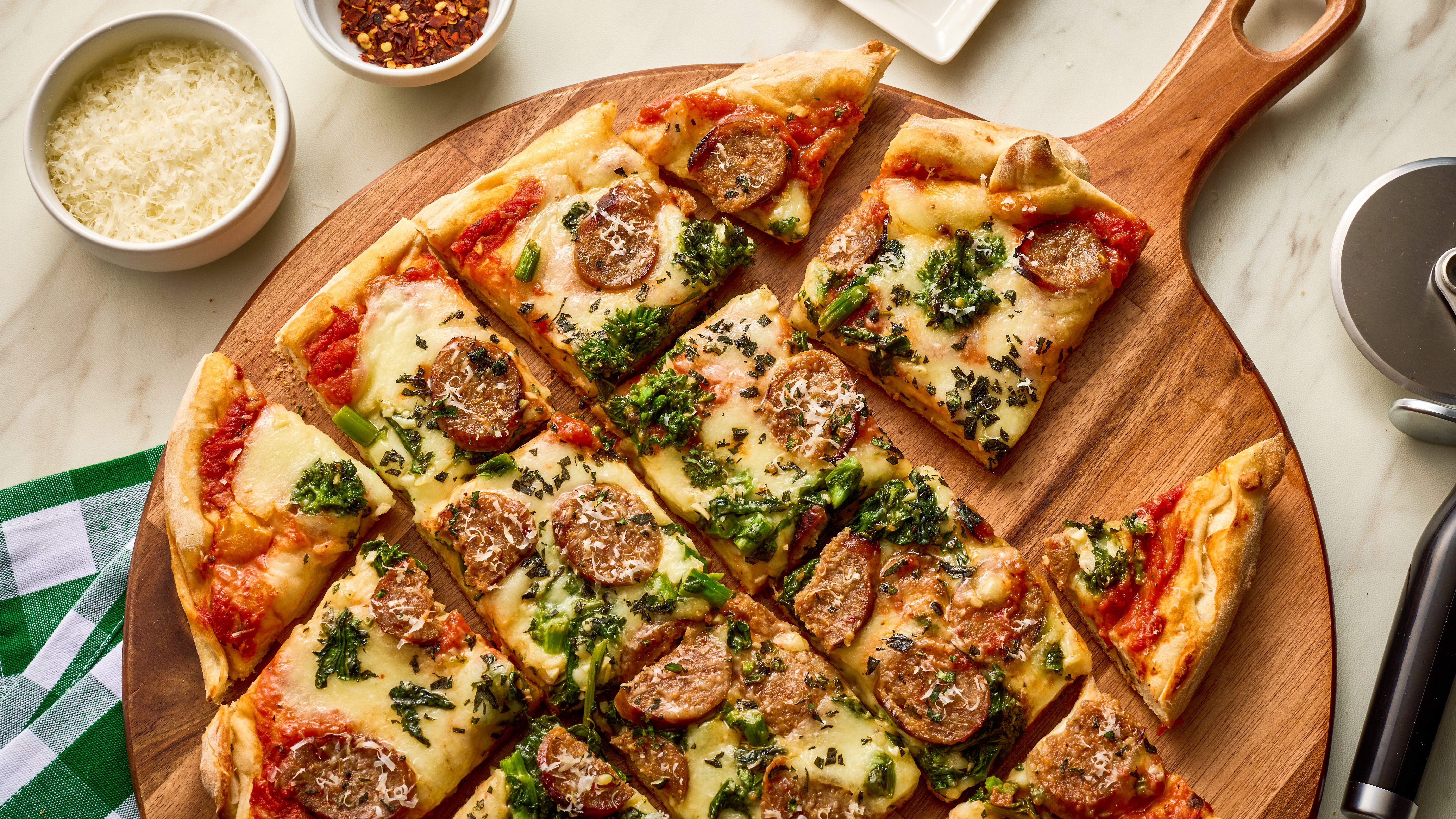  Spicy Sausage and Broccoli Rabe Pizza