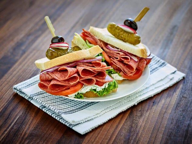 salami and cheese sandwich