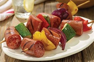 Smoked Sausage Kebobs with Summer Vegetables - Pillers