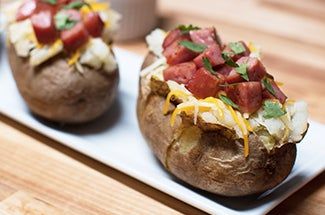 AD) potato slayer loaded double baked potatoes @Fire & Smoke