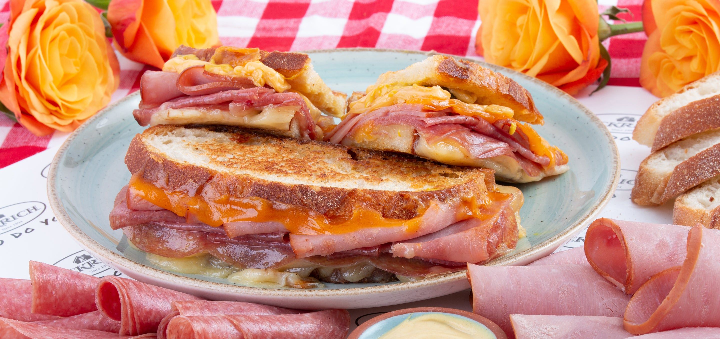 salami and cheese sandwich