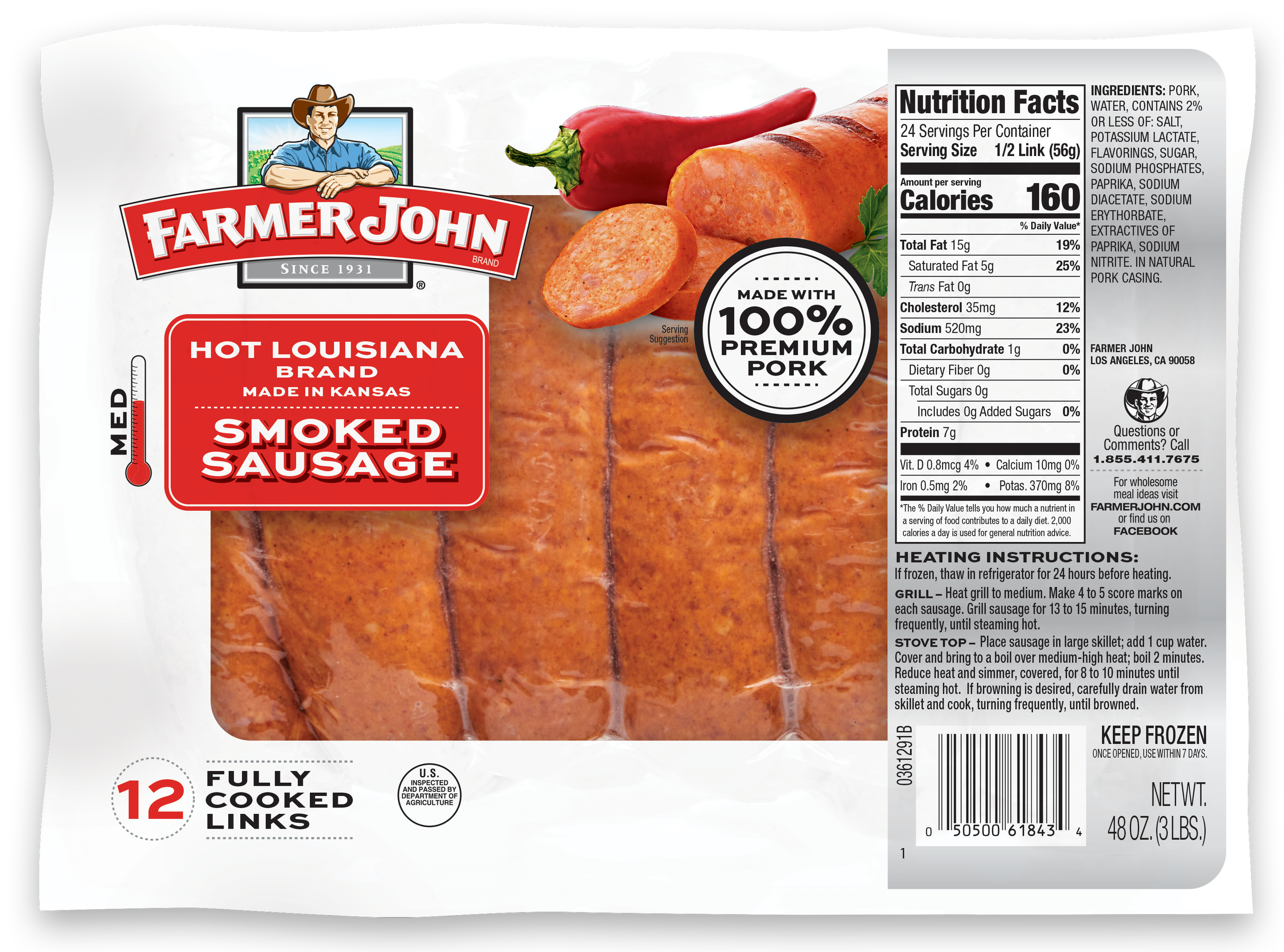 Zenner's Louisiana Brand Red Hot Sausage, Brats & Sausages