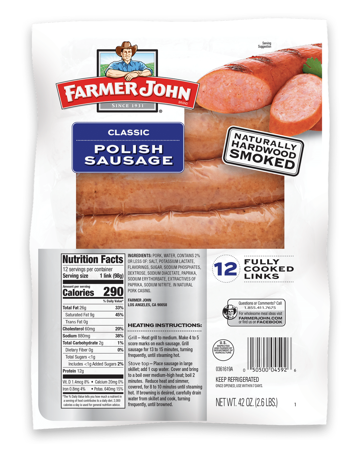 Classic Polish Sausage 42oz. | Farmer John