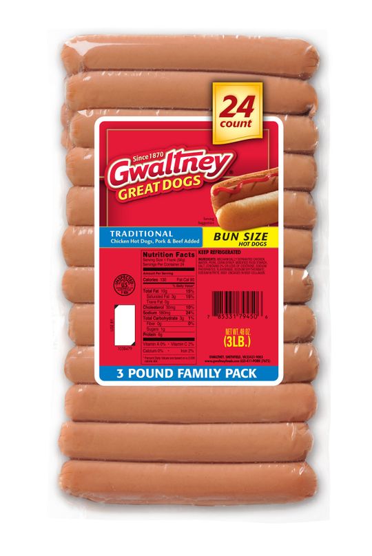 Turkey Hot Dogs 48oz.