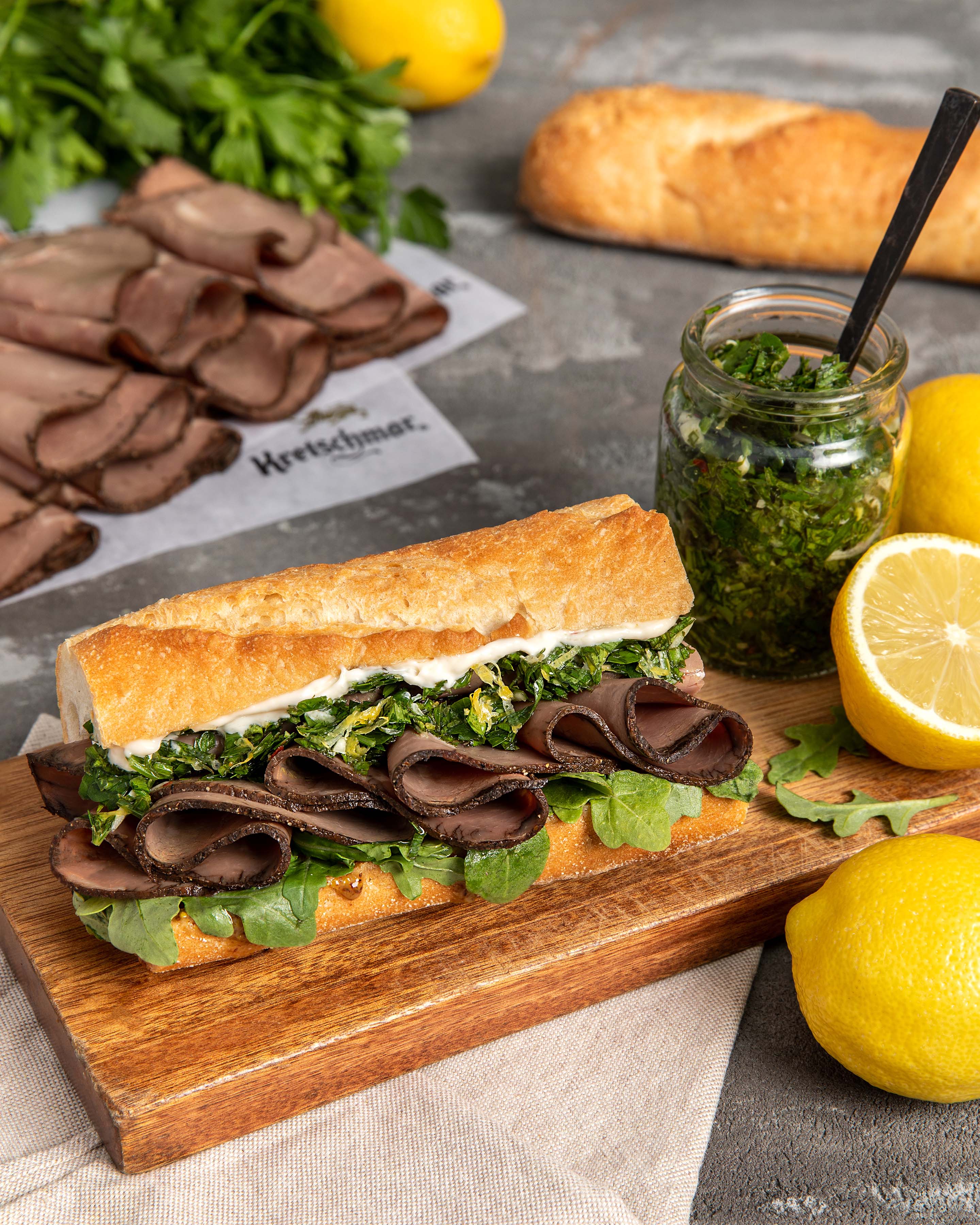 Gremolata Roast Beef Sandwich | Kretschmar