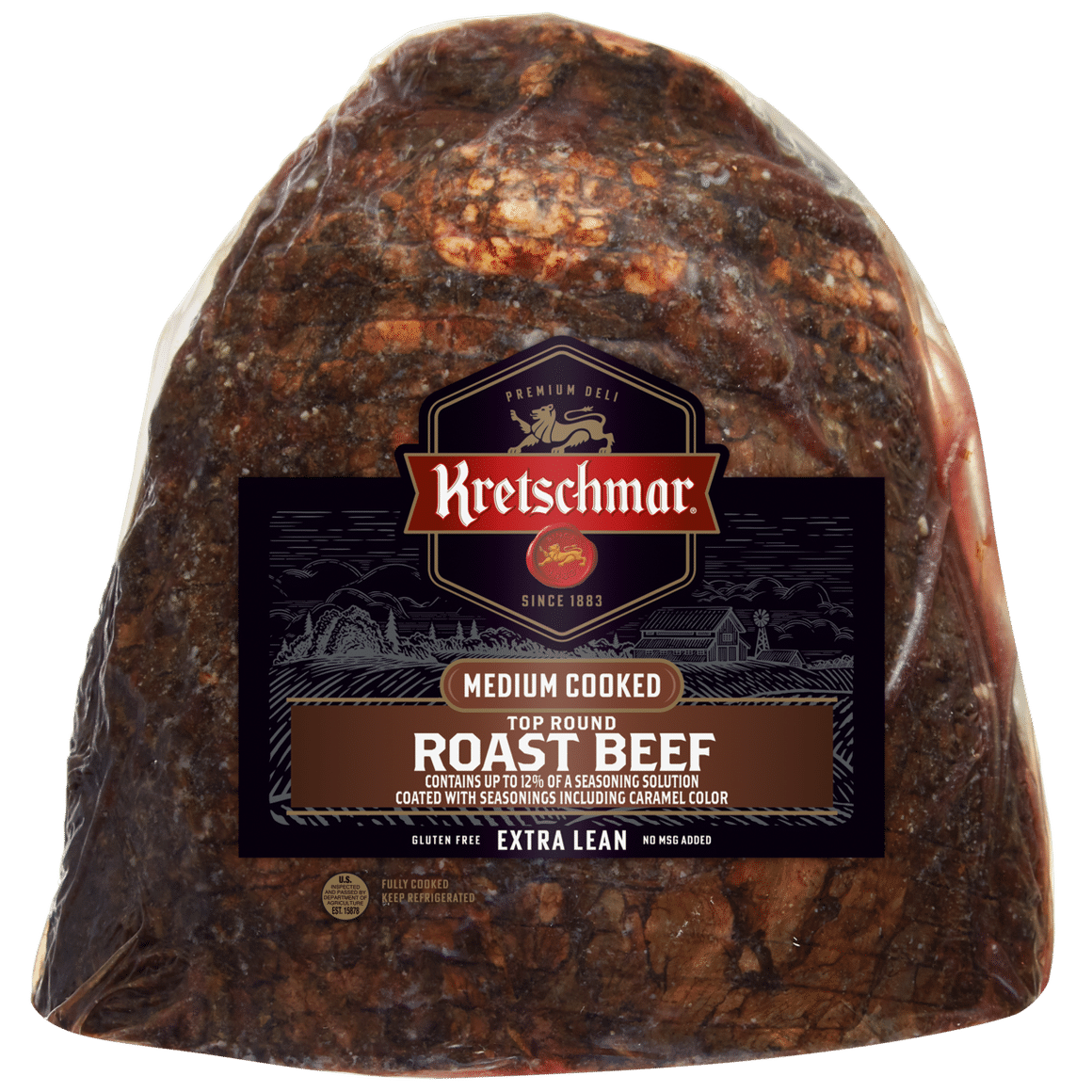 Medium Cooked Roast Beef, Contains up to 12% of a Seasoning