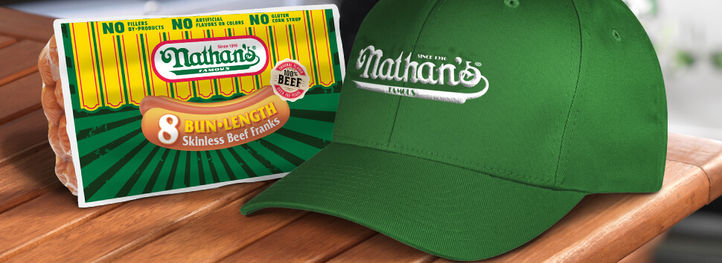 nathans famous cap and hot dogs