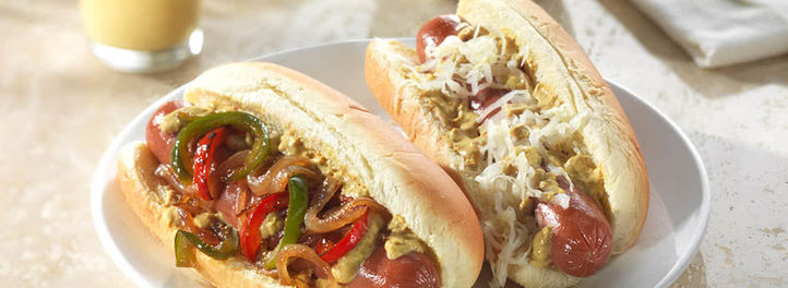 hot dogs with vegies and sourkraut