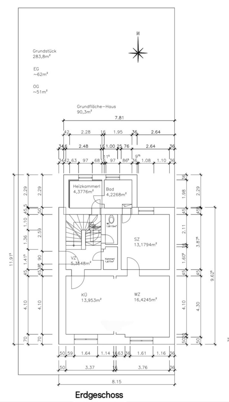 Haus kaufen in Niederösterreich Mistelbach Laa an der Thaya 2417/9061 Plan Erdgeschoss