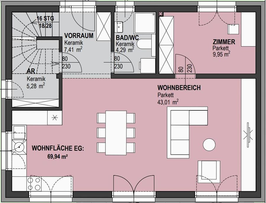 Haus kaufen in Niederösterreich Hollabrunn Obermarkersdorf 2417/9576 Grundriss EG