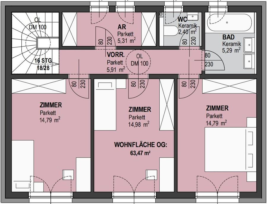 Haus kaufen in Niederösterreich Hollabrunn Obermarkersdorf 2417/9576 Grundriss OG