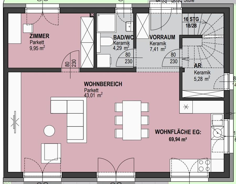 Haus kaufen in Niederösterreich Hollabrunn Obermarkersdorf 2417/9643 12 Grundriss EG