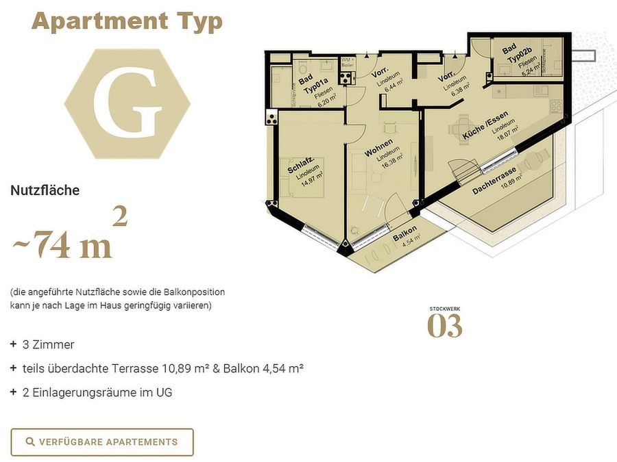 Wohnung mieten in Niederösterreich Wiener Neustadt 2417/9237 9 Apartment Typ G