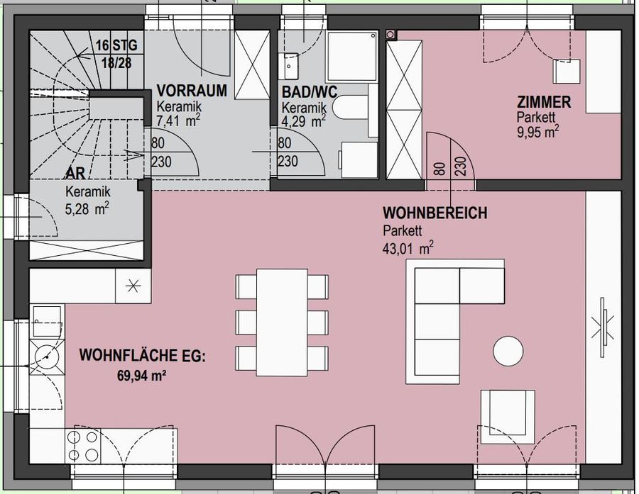 Haus kaufen in Niederösterreich Hollabrunn Schrattenthal 2417/9830 Grundriss EG