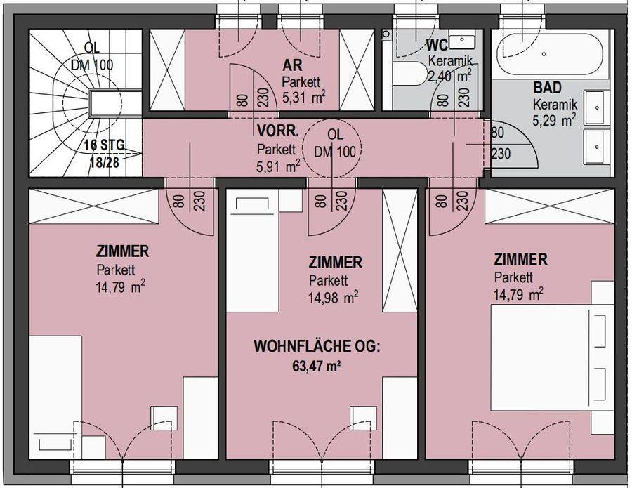Haus kaufen in Niederösterreich Hollabrunn Schrattenthal 2417/9830 Grundriss OG